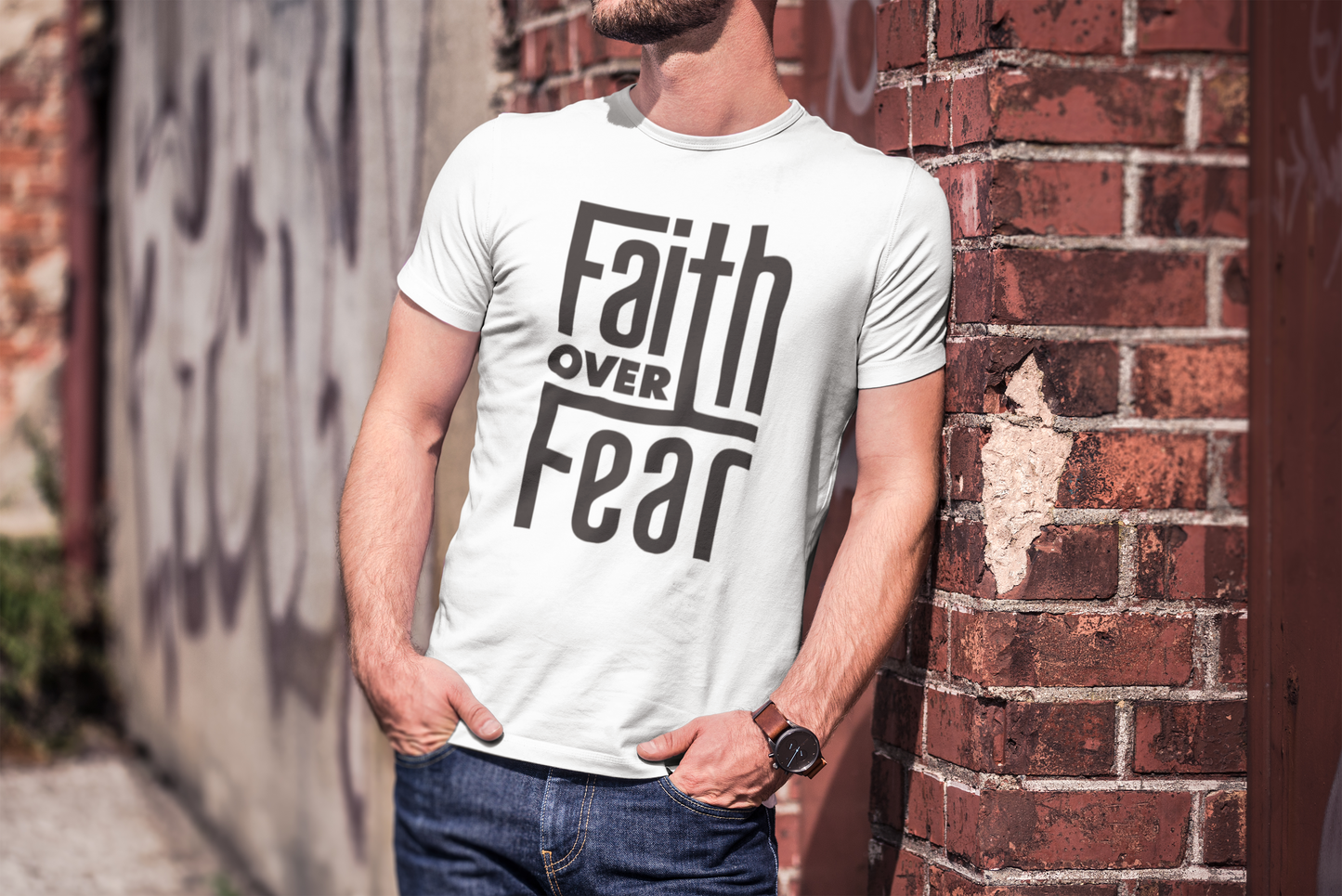 Faith Over Fear - Christian T-Shirt Style 2