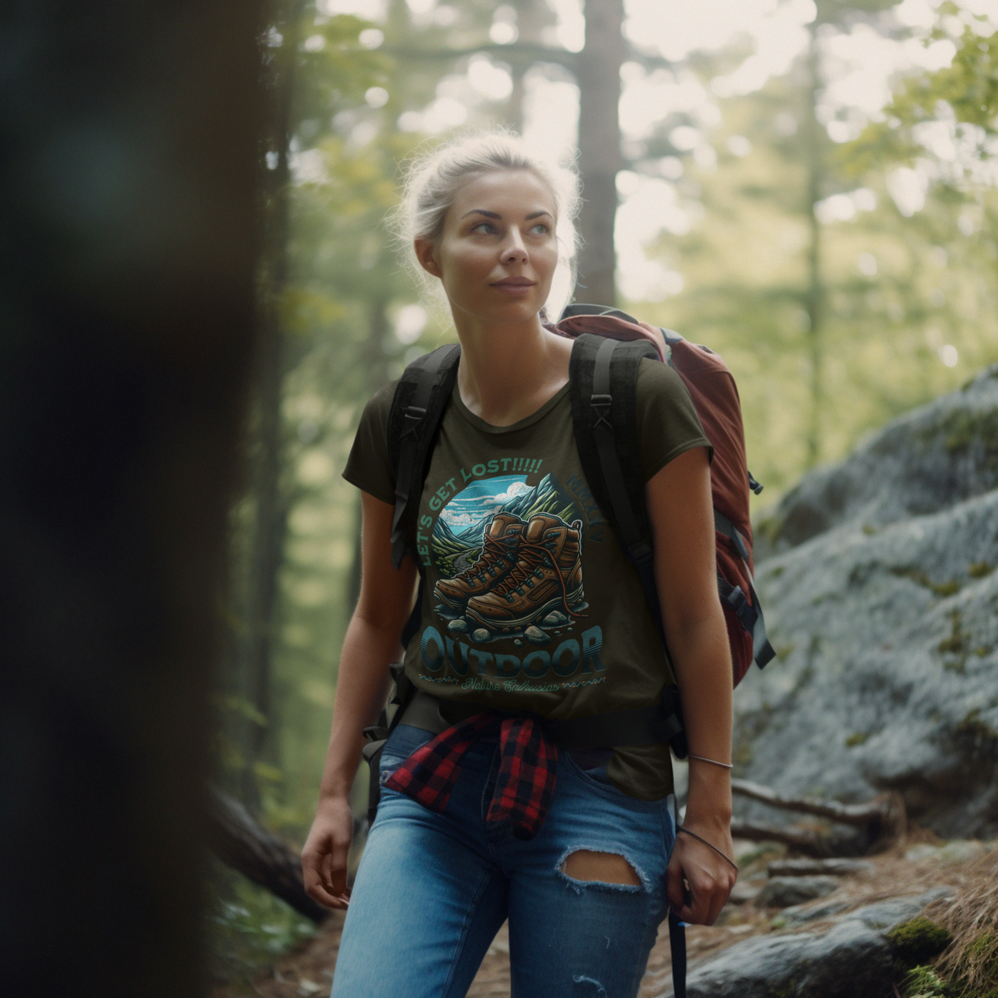 Let’s Get Lost Shirt – Outdoor Hiking Boots Tee for Nature Enthusiasts