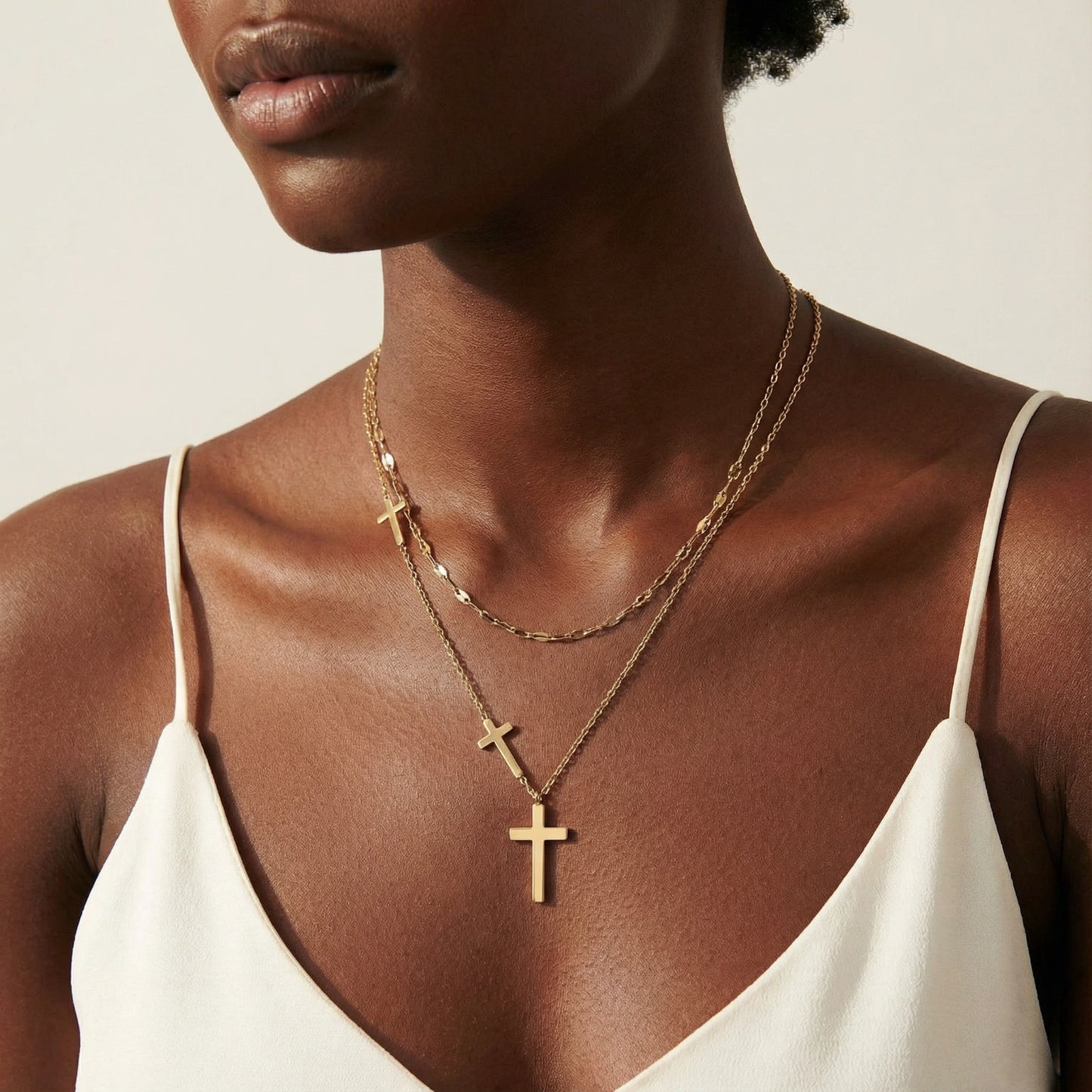 Trinity Layers Cross Necklace Set | Glory 2 Glory Boutique