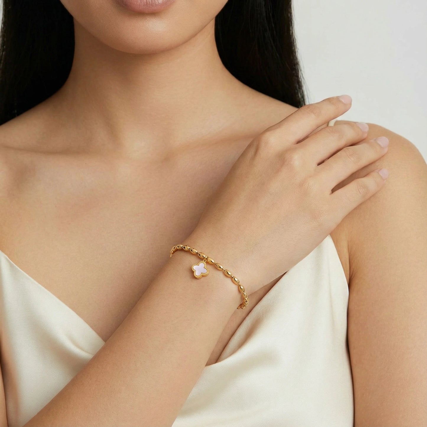 Luxury Inspired Clover Bracelet | 18K Gold Plated Quatrefoil Bracelet | Glory 2 Glory Boutique