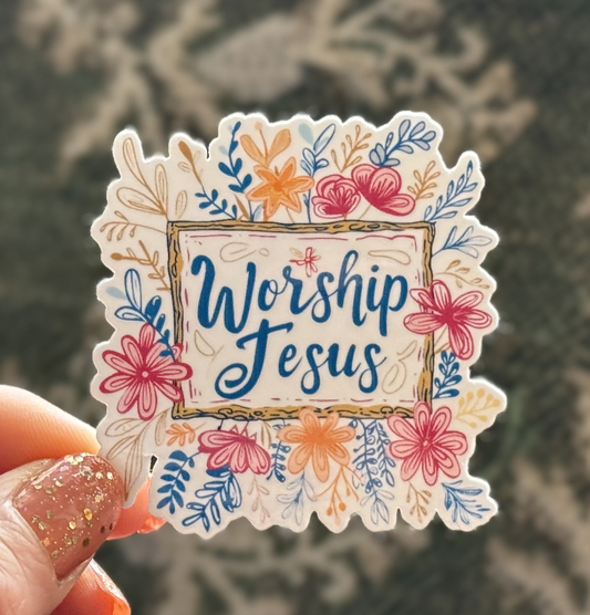 Adoración a Jesús, calcomanía de vinilo impermeable