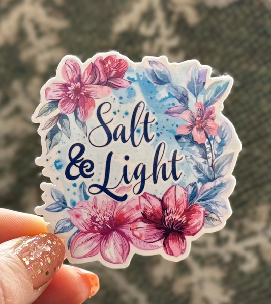 Sal y Luz, pegatina de vinilo resistente al agua 