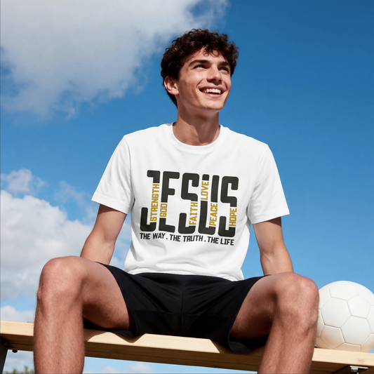 Jesus The Way The Truth The Life Christian T-Shirt | Faith Strength Hope Peace Love Graphic Tee