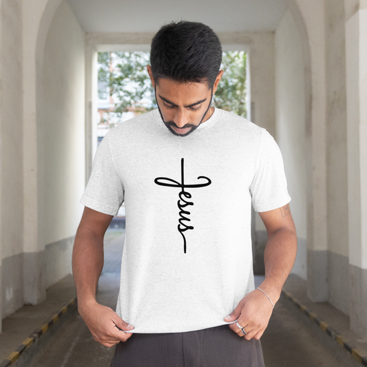 Jesus Cross Christian T-Shirt | Minimalist Jesus Shirt | Vertical Cross Faith Graphic Tee