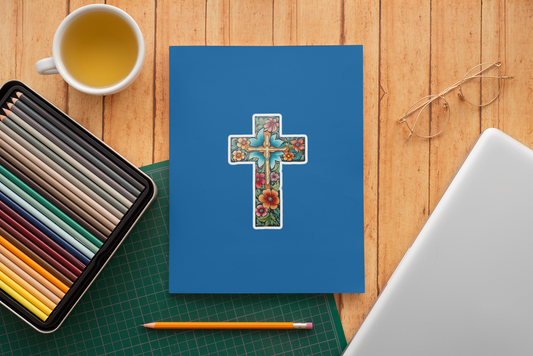 Cruz de mosaico, pegatina de vinilo impermeable